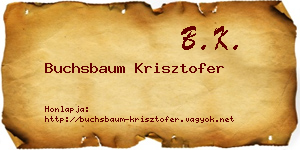Buchsbaum Krisztofer névjegykártya